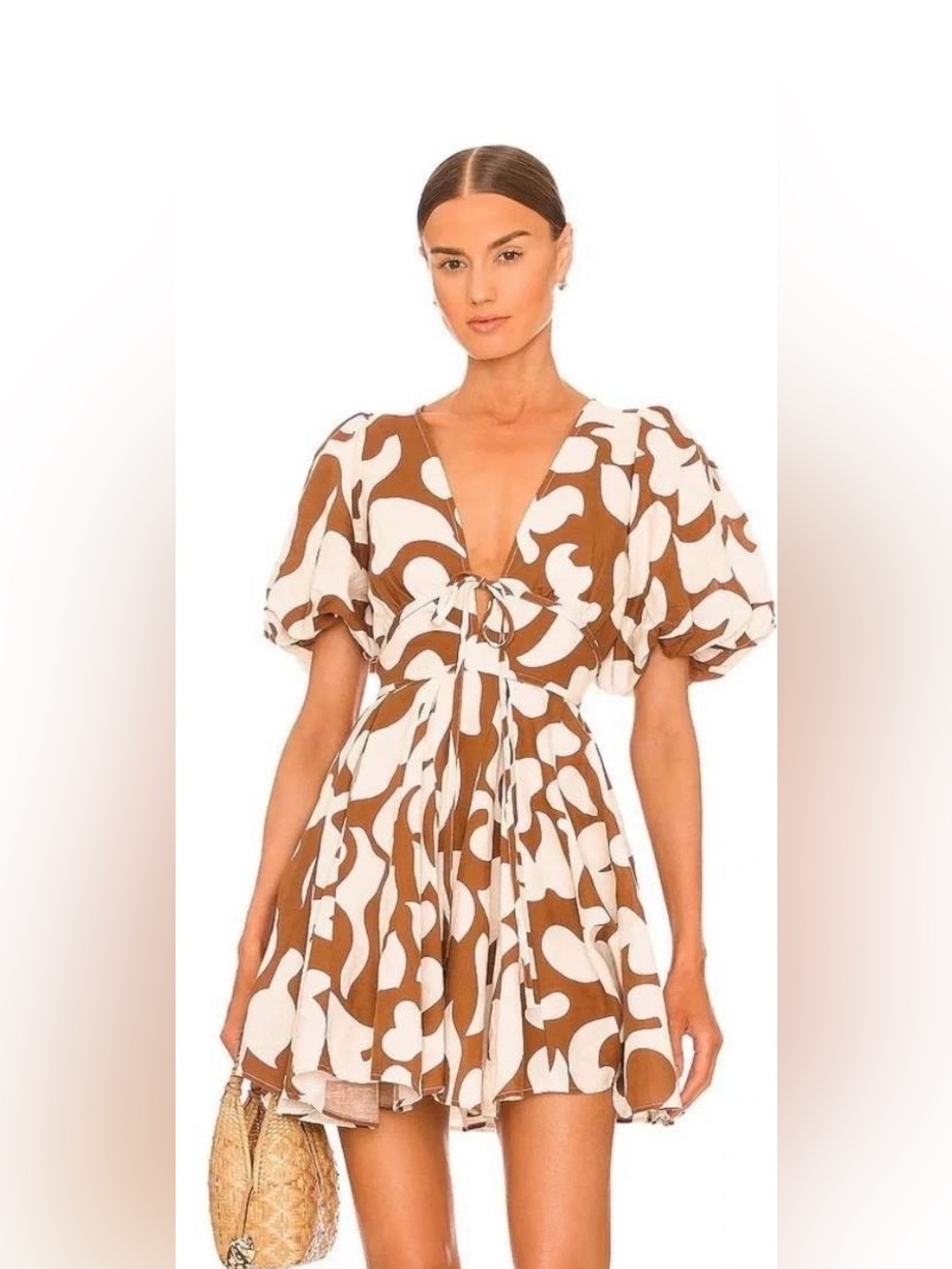 RHODE Madeline Dress Womens Brown White Size 4